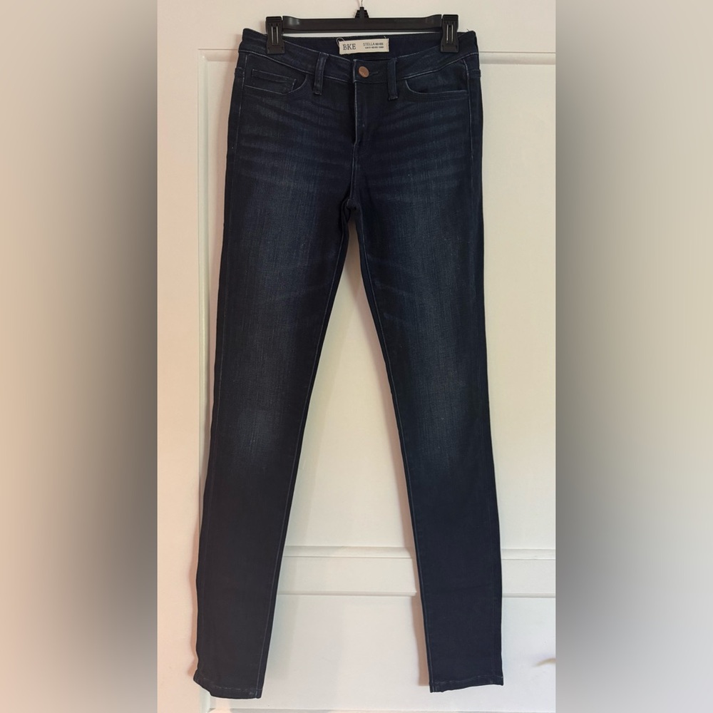 BKE Women's Dark Indigo Skinny Jeans
